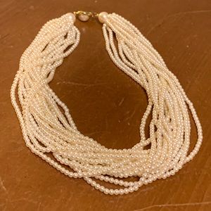 Vintage Faux-Pearl Multilayered Necklace